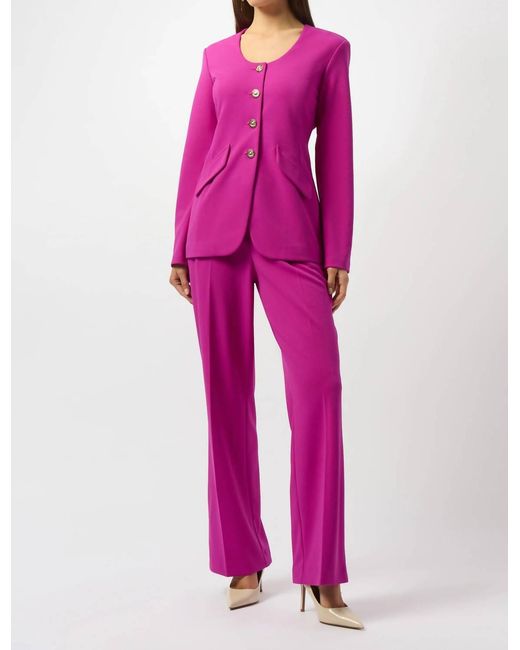 Joseph Ribkoff Pink Button Front Fitted Jacket