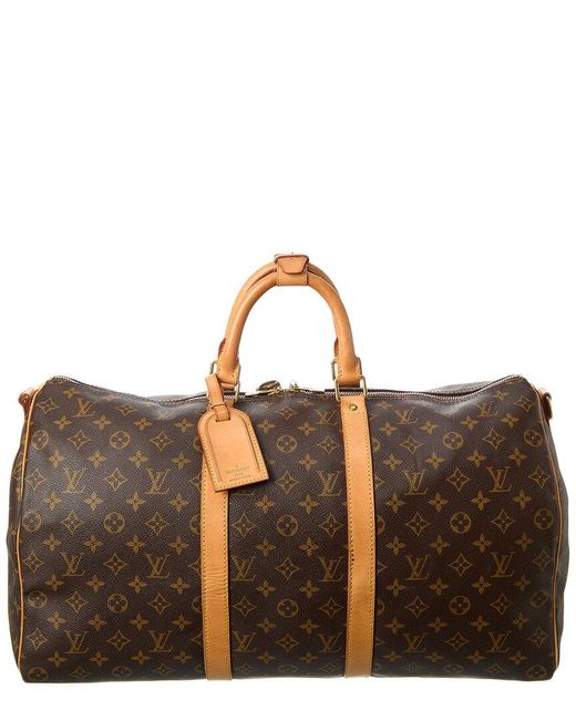 Louis Vuitton Brown Monogram Canvas Keepall 50 Bandouliere (authentic Pre-owned)