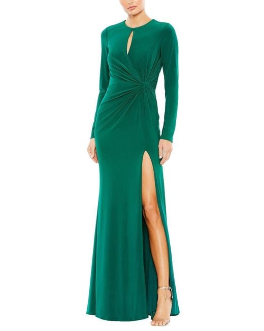 Mac Duggal Green Draped Gown
