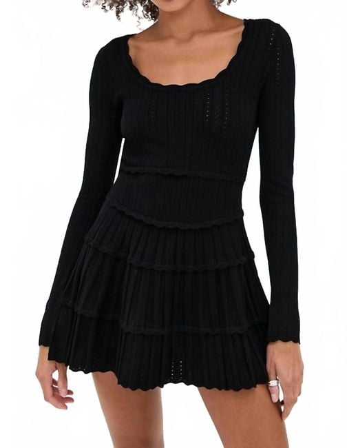 LoveShackFancy Stretch Pointelle Mini Dress in Black | Lyst LoveShackFancy Stretch Pointelle Mini Dress in Black | Lyst