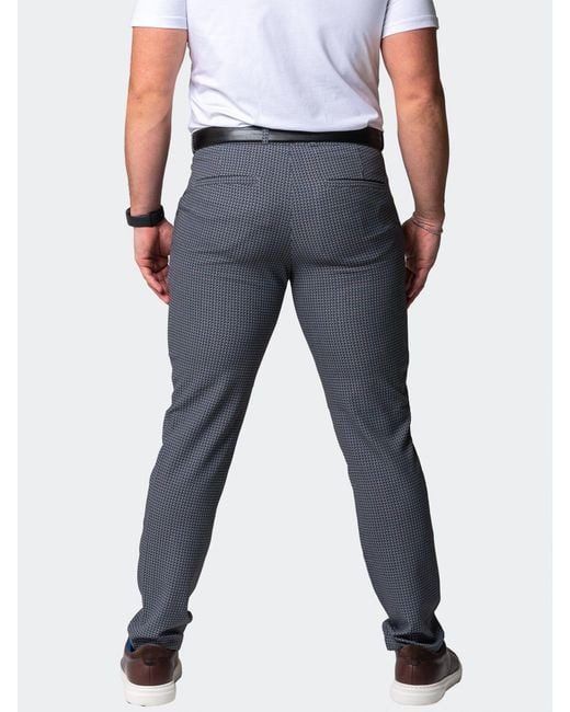 Maceoo Black 4-Way Stretch Pants Pattern for men