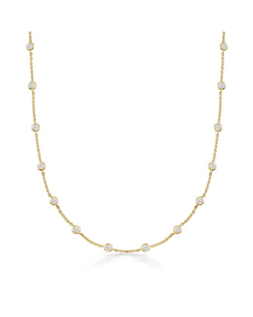 RossSimons Synthetic Bezelset Cz Station Necklace In Sterling Silver in 20 in (Metallic) Lyst