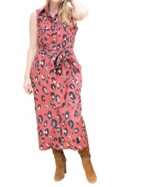 Brooke Wright Red Mimi Midi Dress
