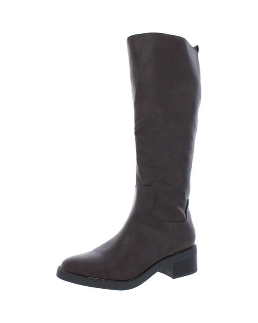 LifeStride Women's Black Blythe Round Toe Riding Boot Knee-High Boots