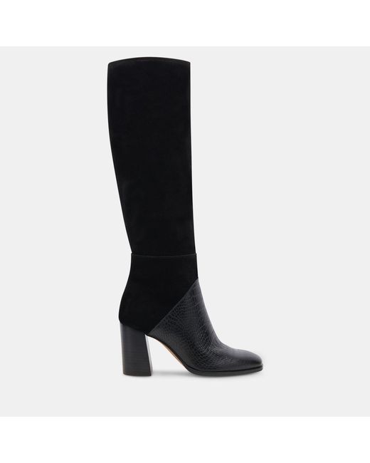 Dolce Vita Fynn Boots Black Embossed Leather