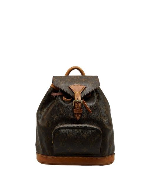 Louis Vuitton Black Montsouris Canvas Backpack Bag (pre-owned)