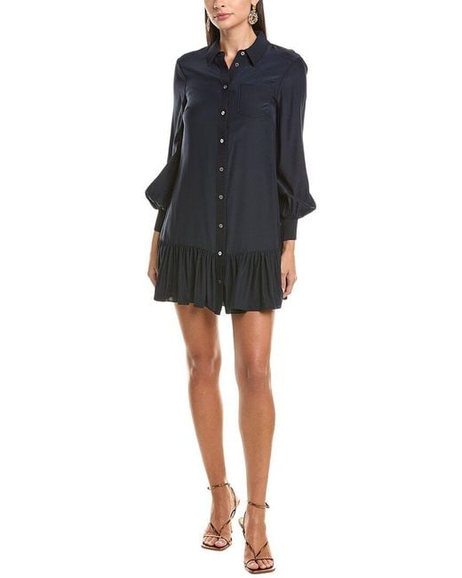 Cinq À Sept Black Lelaina Silk Shirtdress