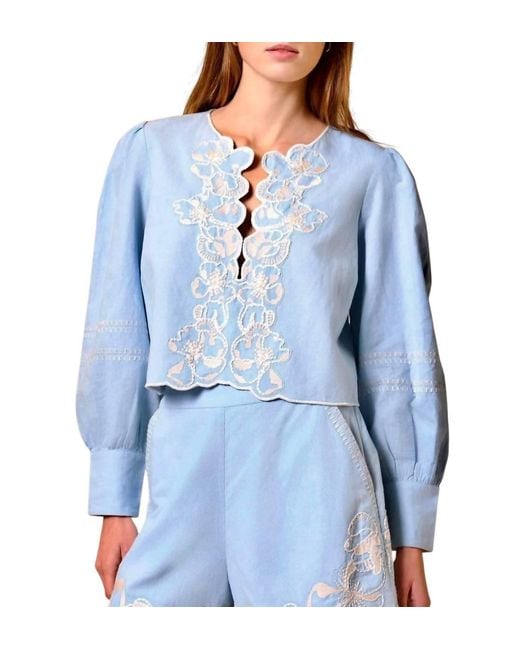 Cleobella Blue Manon Blouse
