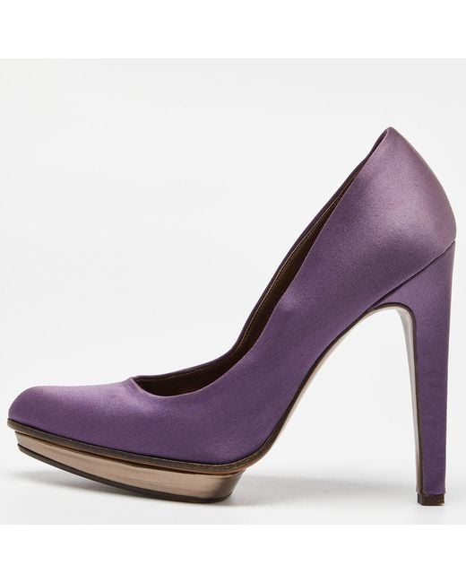 Marni Purple Satin Platform Pumps