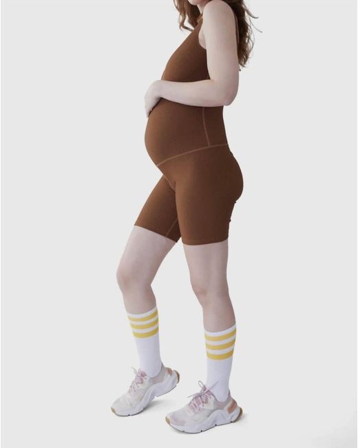 Ingrid & Isabel Brown Maternity Short Bodysuit