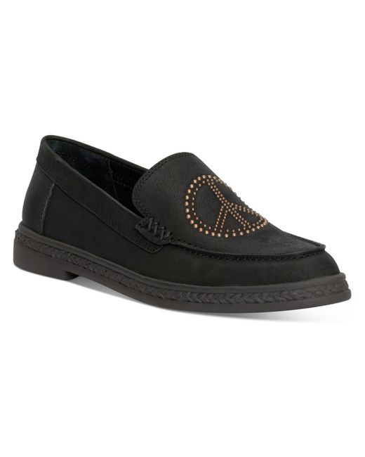Lucky Brand Black Redmy Embellished Open Stitch Loafers
