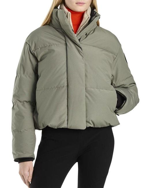 Canada Goose Gray Grandview Cropped Label Jacket