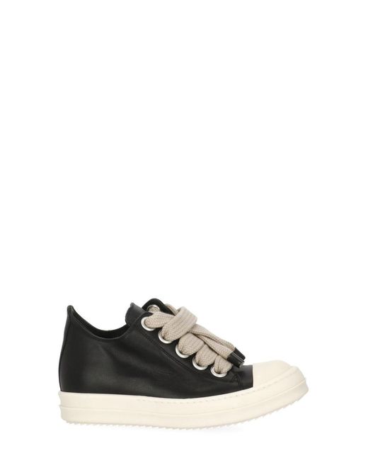 Rick Owens Black Round Tip Sneakers