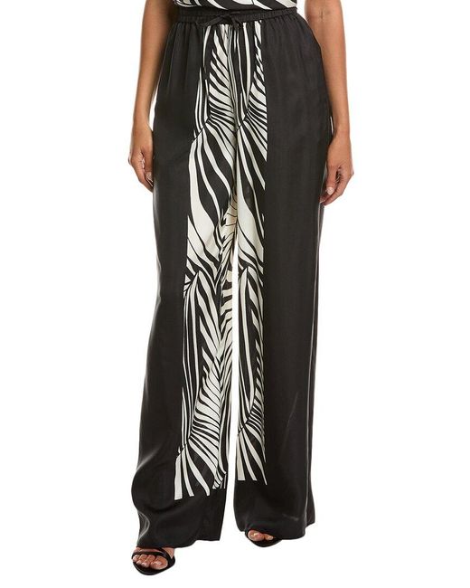 Nicholas Black Sandra Pull-on Wide Leg Silk-blend Pant