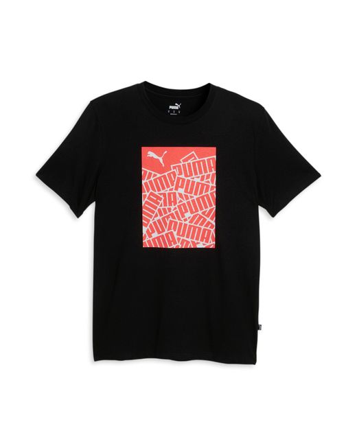 PUMA Black Stacked Box Tee for men