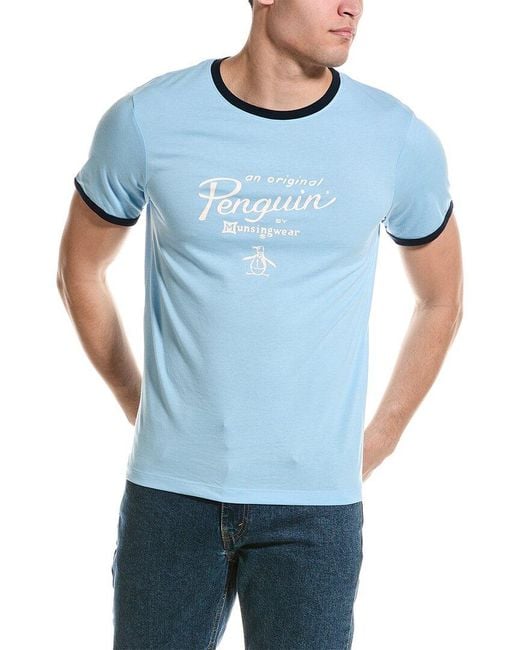 Original Penguin Blue Ringer T-shirt for men