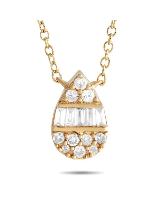 Non-Branded Metallic Lb Exclusive 14k Yellow 0.10ct Diamond Necklace Lb Exclusive01-031224