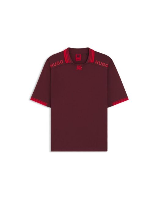 HUGO Red X Rb Polo Shirt With Tipping And Logos for men