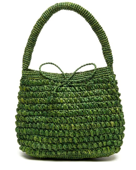 Mar Y Sol Green Madelyn Raffia Shoulder Bag