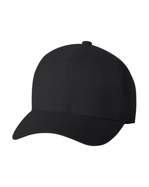 Flexfit Black Wool-Blend Cap for men