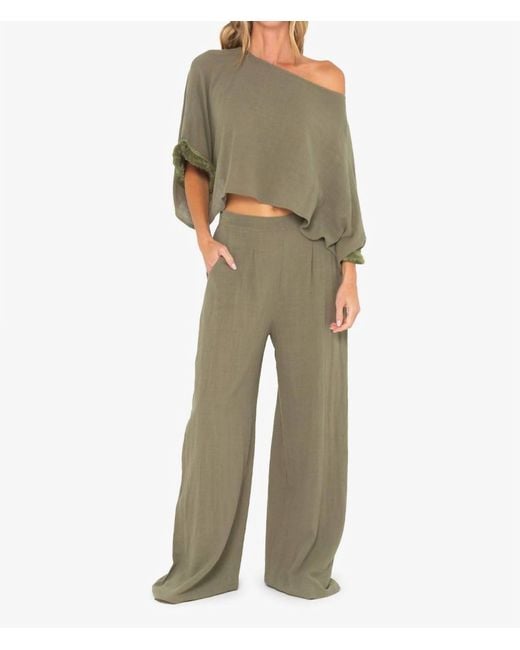 JBQ Green Kelian Pull On Pants