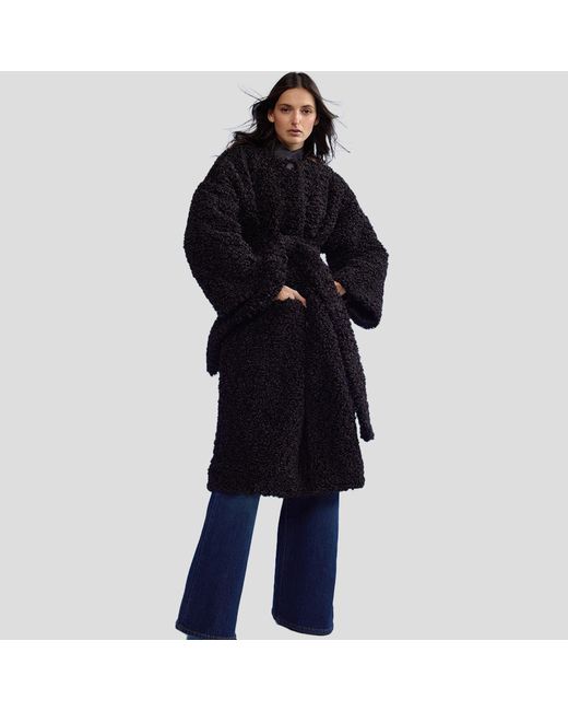 Cynthia Rowley Black Faux Fur Long Coat
