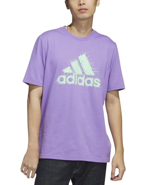 Adidas Purple Crewneck Logo T-shirt for men