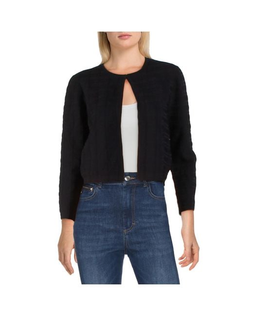 Ted Baker Black Ribbed Layering Cardigan Sweater