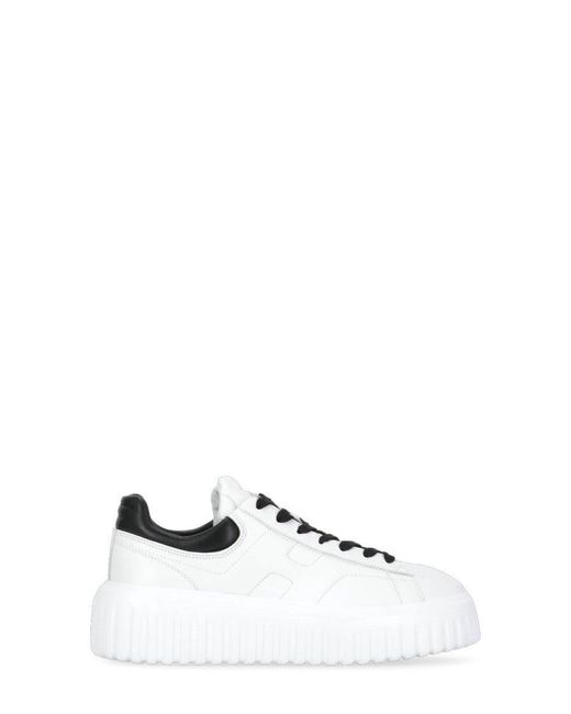 Hogan White H-Stripes Sneakers