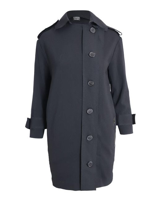Lanvin Blue Button-Front Trench Coat
