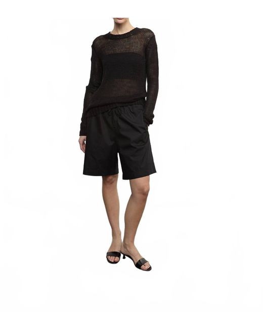 Enza Costa Black Poplin Resort Short