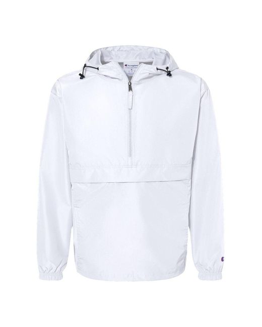Champion White Packable Quarter-zip Jacket for men
