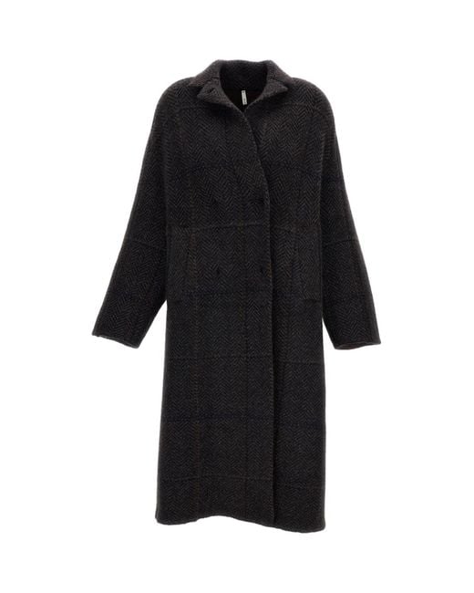 Boboutic Black Cocoon Double-Breasted Coat