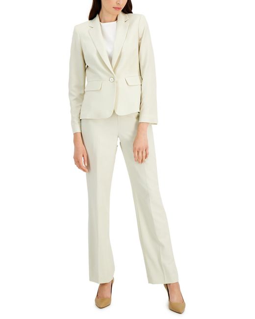 Le Suit White Petites 2pc Polyester Pant Suit