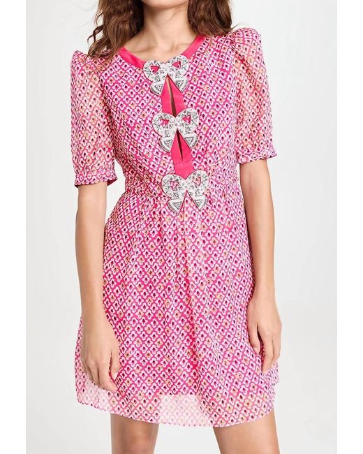 Saloni Pink Jamie Short Dress