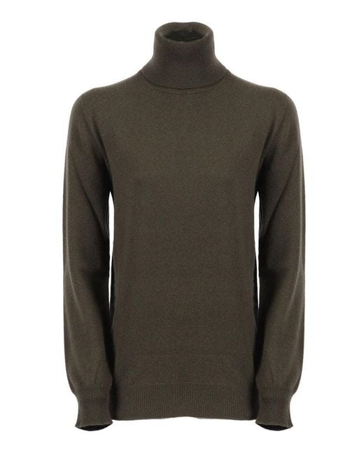 Kangra Cashmere Black Seamless Regular Fit Turtleneck