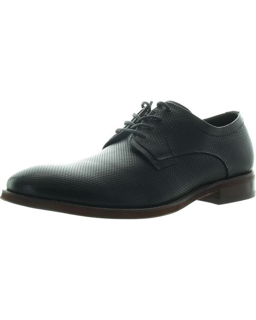 Steve Madden Black Antero Textured Leather Derby Shoes for men