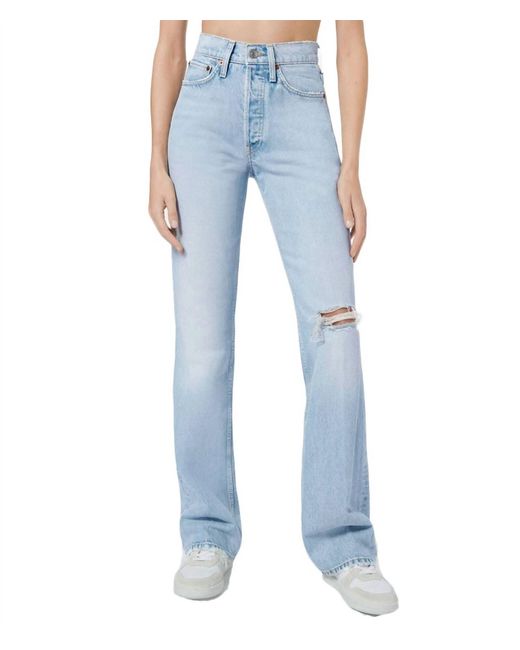Re/done Blue 70's High Rise Bootcut Jean