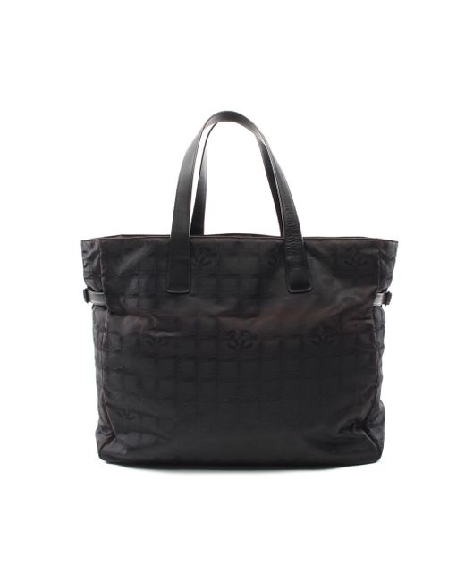 Chanel Black New Travel Line Tgm Shoulder Bag Tote Bag Nylon Canvas Leather