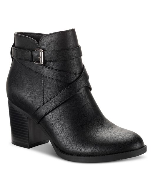 Style & Co. Black Harmonyy Faux Leather Ankle Booties