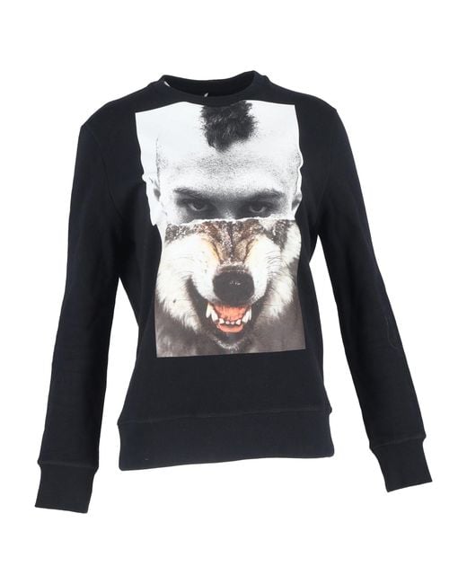 Neil Barrett Blue Mohawk Wolf Printed Sweater for men