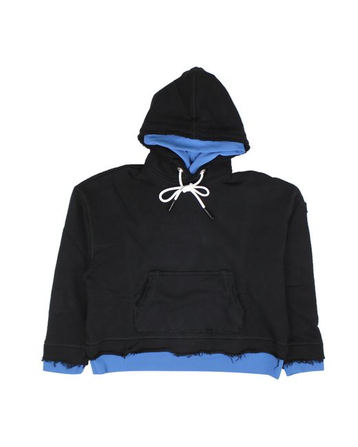 Palm Angels Black Double Layer Hoodie for men