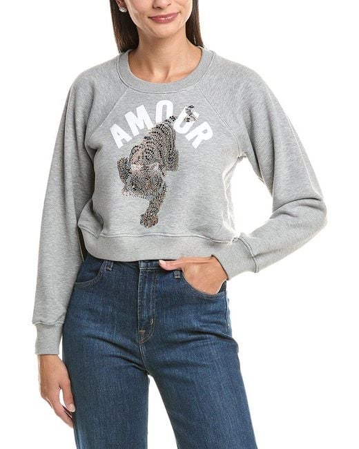 Cinq À Sept Gray Jennifer Cropped Pullover