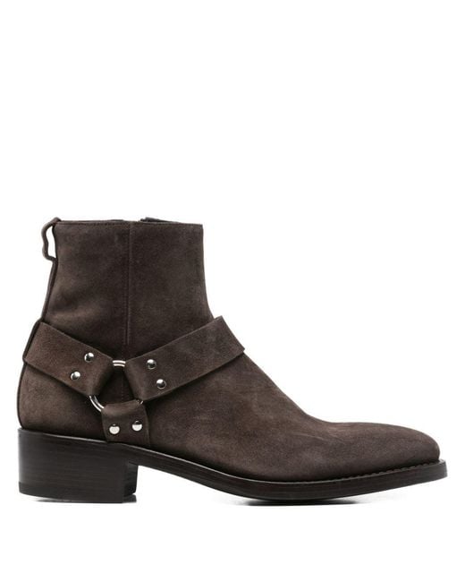 Premiata Brown Ankle Boots With Side Zip for men
