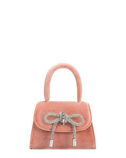 Melie Bianco Red Sabrina Mini Velvet Top Handle Bag