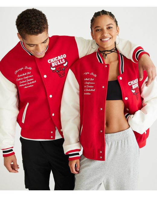Chicago bulls bomber jacket red outlet