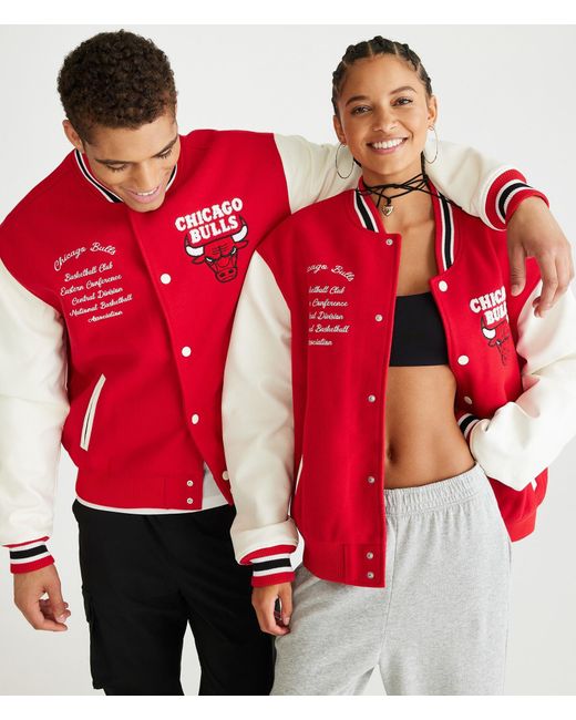 Aéropostale Red Chicago Bulls Bomber Jacket