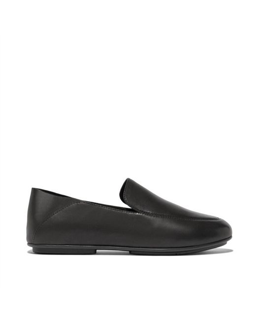 Fitflop Black Allegro Crush-back Leather Loafers