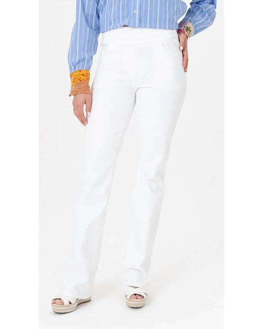 Renuar White Pull On Bootcut Pant