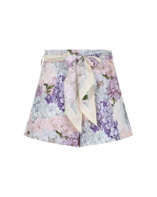 Zimmermann Purple Dawning Flat Front Short
